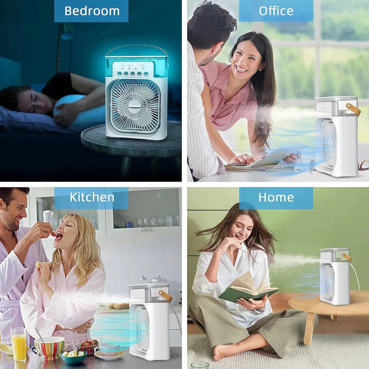 Portable Air Conditioner Fan USB Electric Fan with LED Night Light