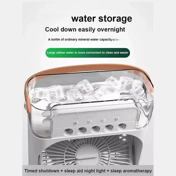 Portable Air Conditioner Fan USB Electric Fan with LED Night Light