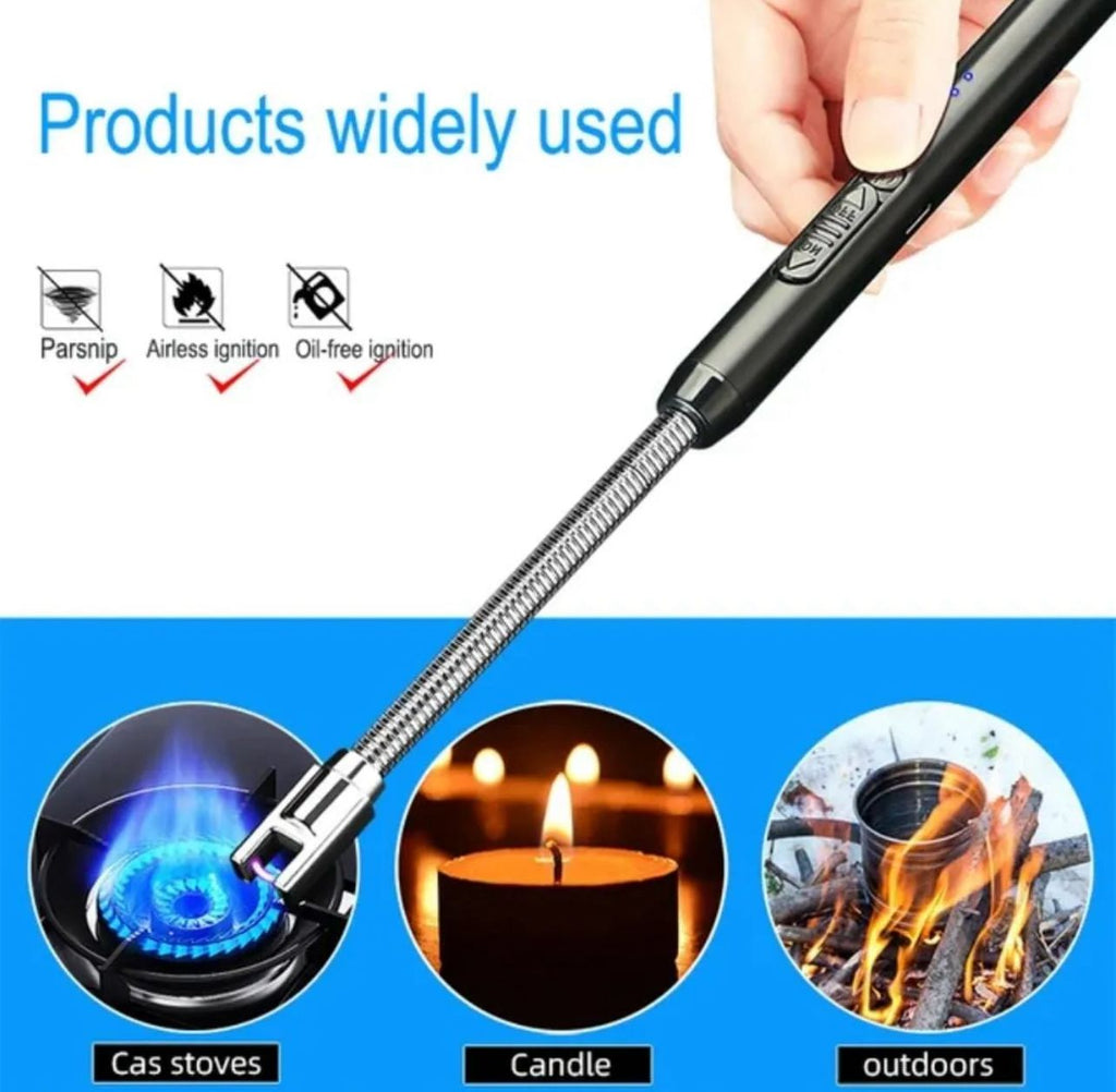 USB Rechargeable Electric Arc BBQ Lighter Windproof with 360° Flexible Neck
