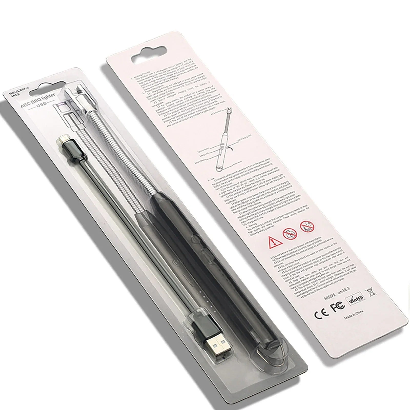 USB Rechargeable Electric Arc BBQ Lighter Windproof with 360° Flexible Neck