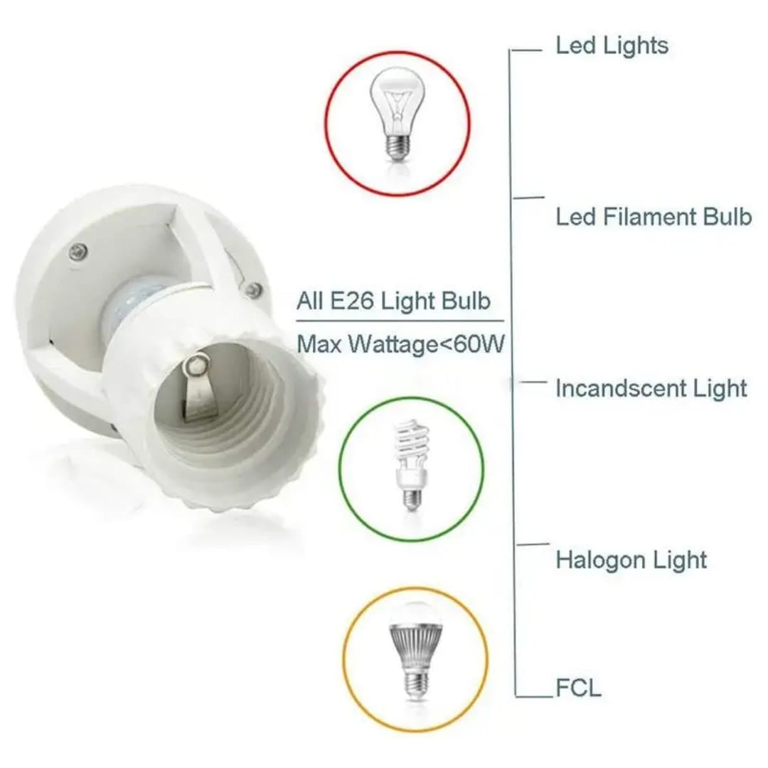 Infrared Motion Sensor Lamp Holder – 360°