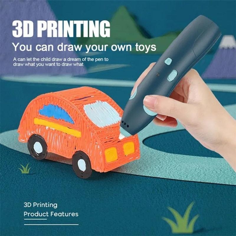 3D Pen for 3D Printing Drawing Pen USB 3D pen plus with safe filament Creative Learning for Children