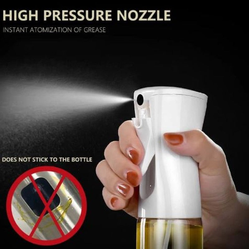 Edible Oil Spray Bottle | 220ml Glass Bottle | With Brush | Refillable | For Air Fryer, Baking & Grilling