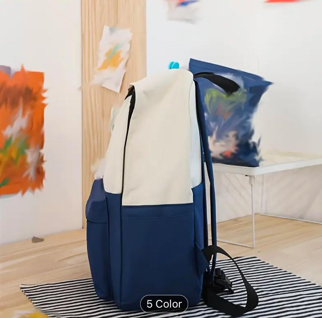 Cute Cat Print 5-in-1 School Bag Set for Girls – Backpack, Handbag, Crossbody Pouch, Pencil Case