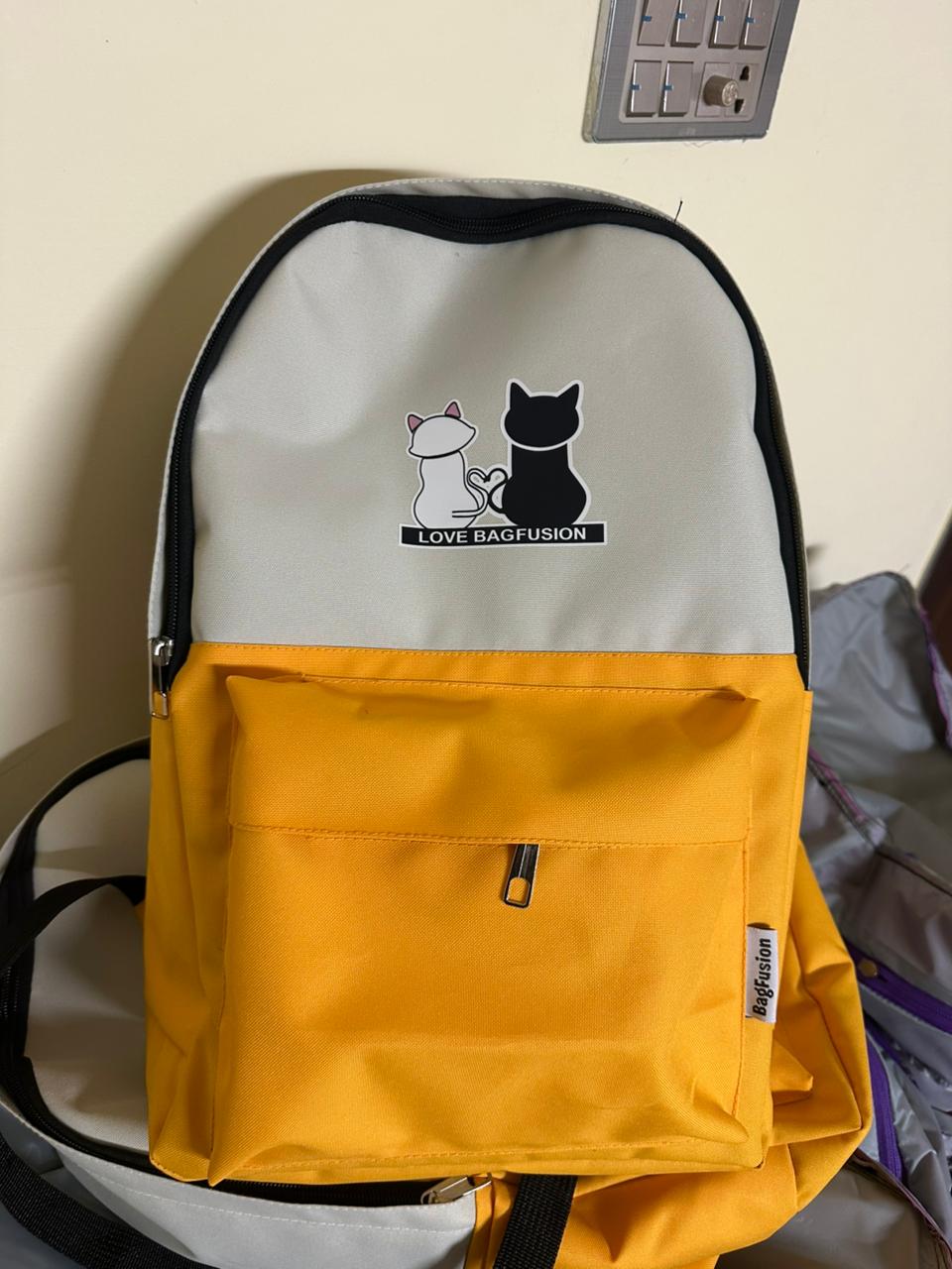Cute Cat Print 5-in-1 School Bag Set for Girls – Backpack, Handbag, Crossbody Pouch, Pencil Case
