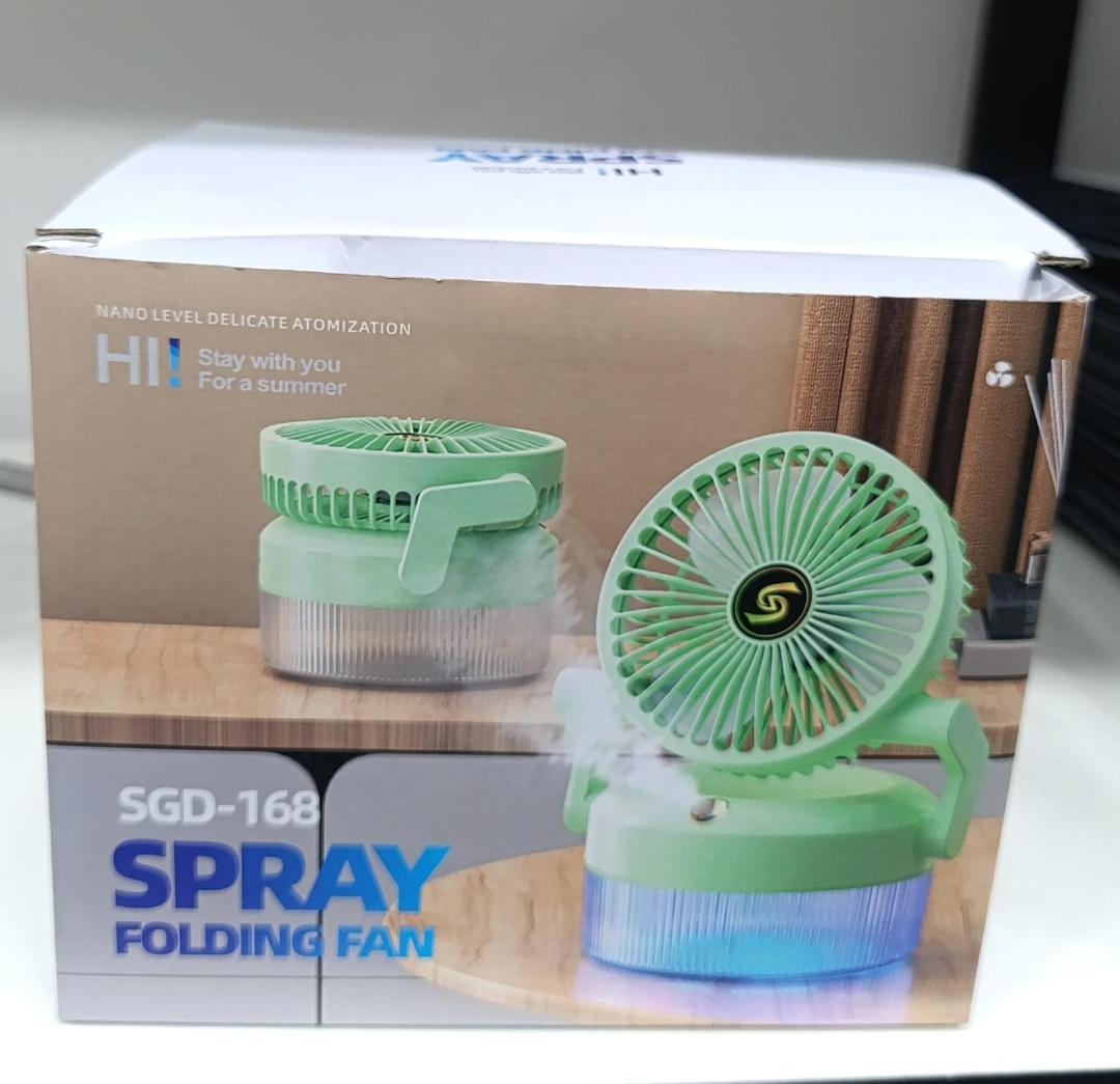 Rechargeable Desktop Humidification Fan Portable Foldable Spray Misting Fan