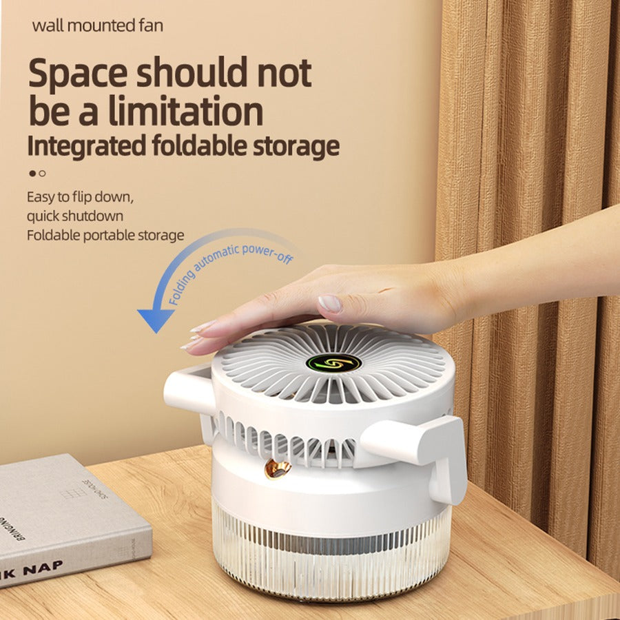 Rechargeable Desktop Humidification Fan Portable Foldable Spray Misting Fan